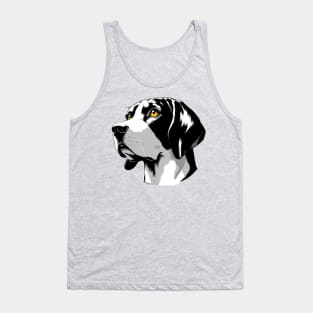 Stunning and Cool American English Coonhound Monochrome and Gold Portrait for Father's Day Tank Top